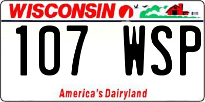 WI license plate 107WSP