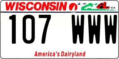 WI license plate 107WWW