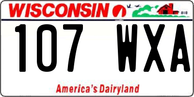 WI license plate 107WXA