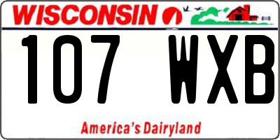WI license plate 107WXB
