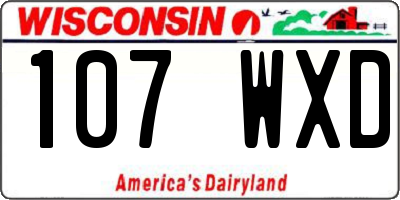 WI license plate 107WXD