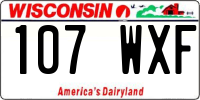 WI license plate 107WXF