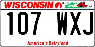 WI license plate 107WXJ