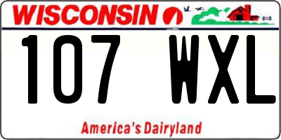 WI license plate 107WXL