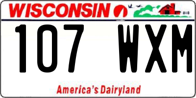 WI license plate 107WXM