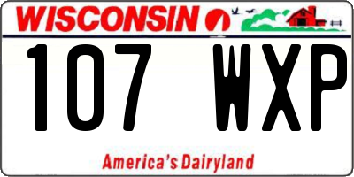WI license plate 107WXP