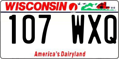 WI license plate 107WXQ