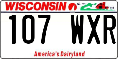 WI license plate 107WXR