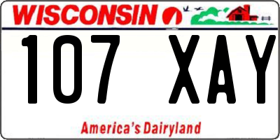 WI license plate 107XAY