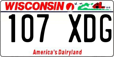 WI license plate 107XDG