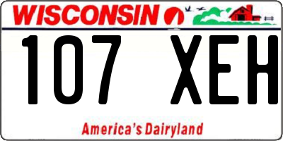 WI license plate 107XEH