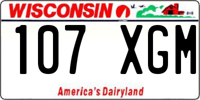WI license plate 107XGM