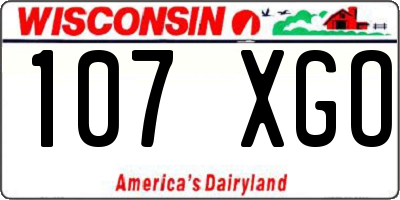 WI license plate 107XGO