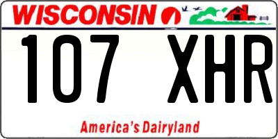 WI license plate 107XHR