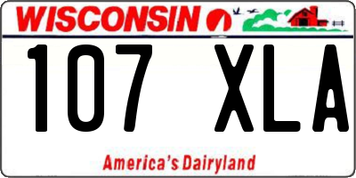 WI license plate 107XLA