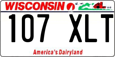 WI license plate 107XLT