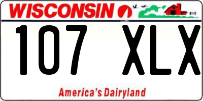 WI license plate 107XLX