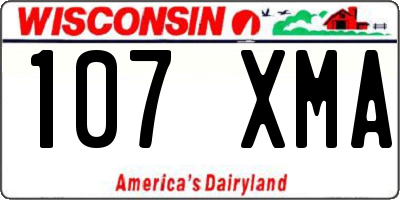 WI license plate 107XMA