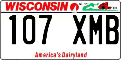 WI license plate 107XMB