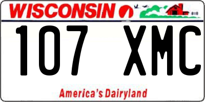 WI license plate 107XMC