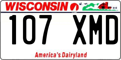 WI license plate 107XMD