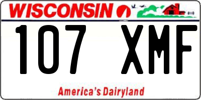 WI license plate 107XMF