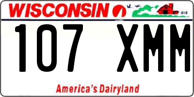 WI license plate 107XMM
