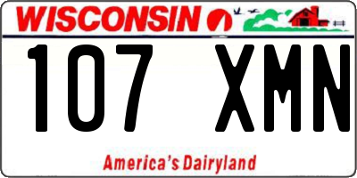 WI license plate 107XMN