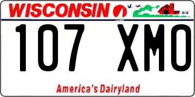 WI license plate 107XMO