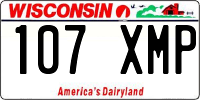 WI license plate 107XMP