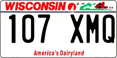 WI license plate 107XMQ