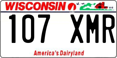 WI license plate 107XMR