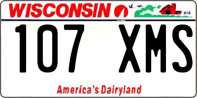 WI license plate 107XMS