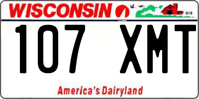 WI license plate 107XMT