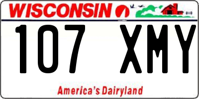 WI license plate 107XMY