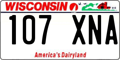 WI license plate 107XNA