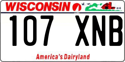 WI license plate 107XNB