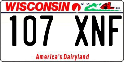 WI license plate 107XNF