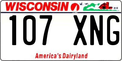 WI license plate 107XNG