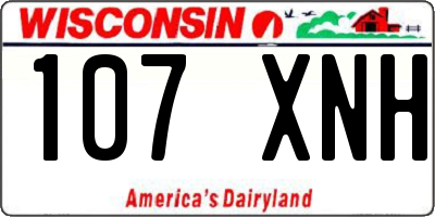 WI license plate 107XNH