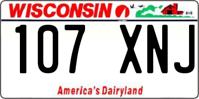 WI license plate 107XNJ