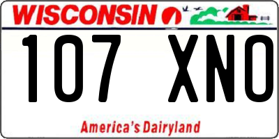 WI license plate 107XNO
