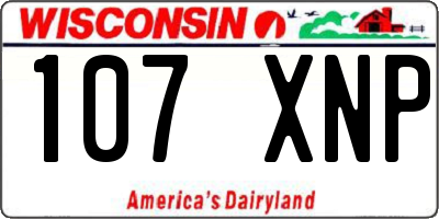 WI license plate 107XNP