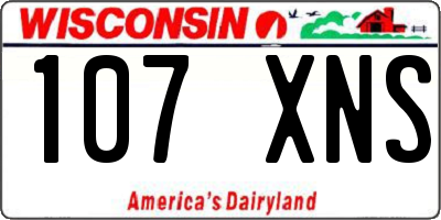 WI license plate 107XNS