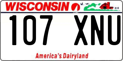 WI license plate 107XNU