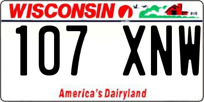 WI license plate 107XNW
