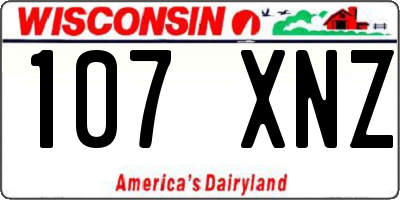 WI license plate 107XNZ