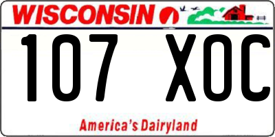 WI license plate 107XOC
