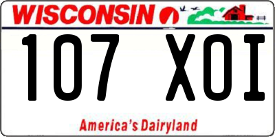WI license plate 107XOI