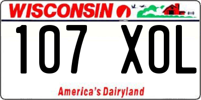 WI license plate 107XOL